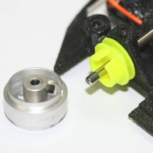 Polea 3D delantera para 1/32 y llanta Sloting Plus AMARILLO